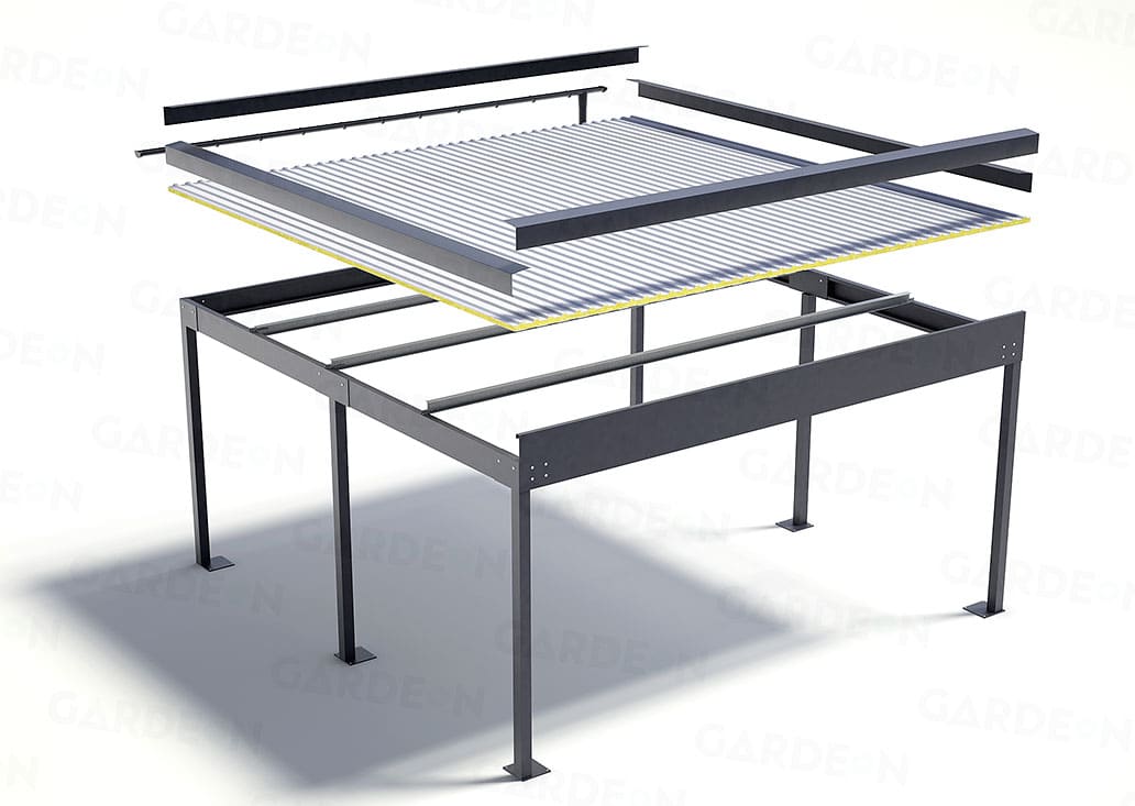 Prístrešok GARDEON pre dve autá izolovaný