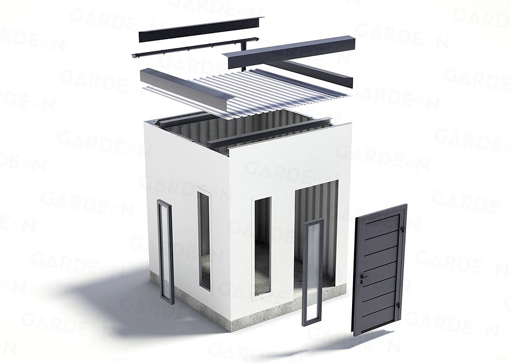 Záhradný domček s pultovou strechou nezateplený