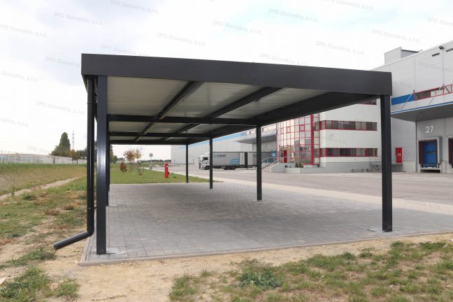 Moderný prístrešok na fajčenie v ral antracit 7016