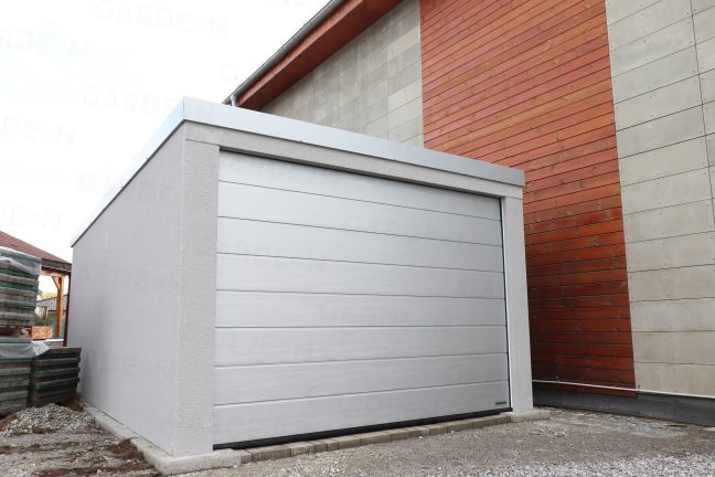 Garáž pre jedno auto v sivej farbe