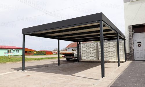 Antracitový prístrešok pre dve autá