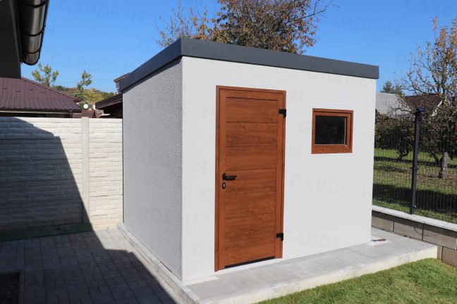 Montovaný záhradný domček GARDEON v sivej omietke