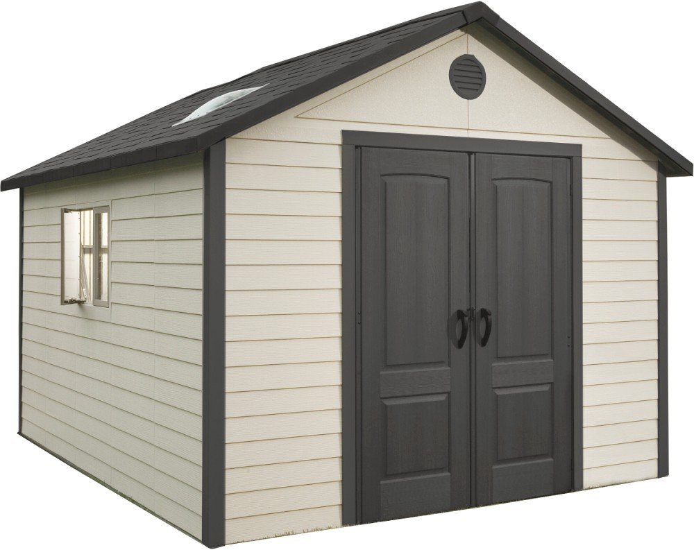 plastový záhradný domček so špicatou strechou