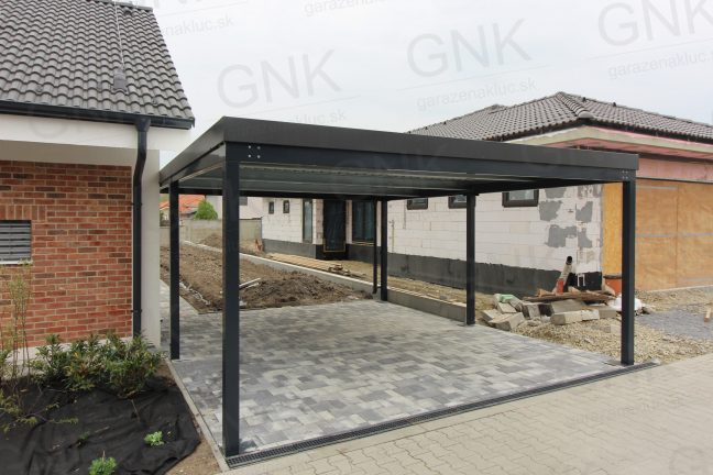 Montovaný prístrešok GARDEON pre dve autá v RAL 7016