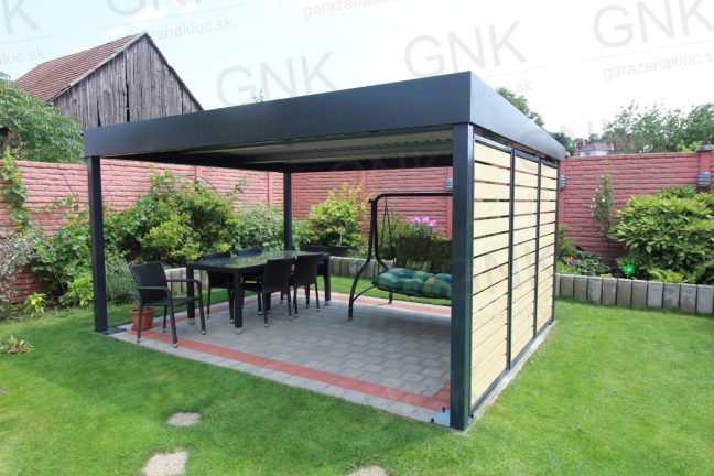 Montovaná pergola v antracitovej RAL 7016