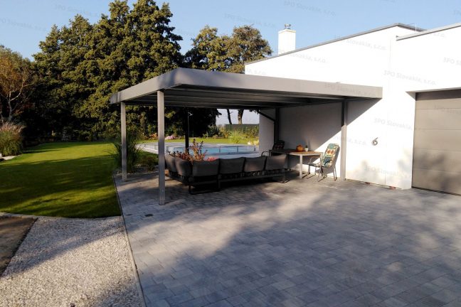 Dizajnový prístrešok SIEBAU na záhradné posedenie