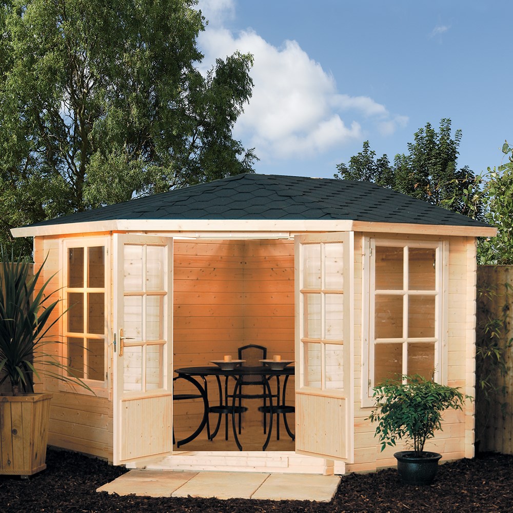 Posedenie v drevenom altánku