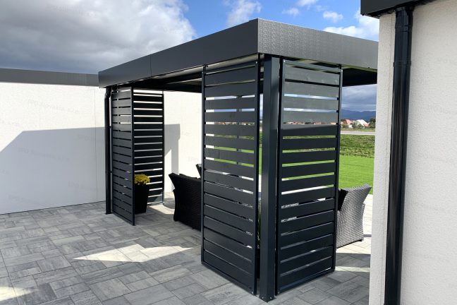 Pergola GARDEON s výplňami v antracitovej farbe