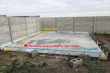 Betónová platňa s rozmermi