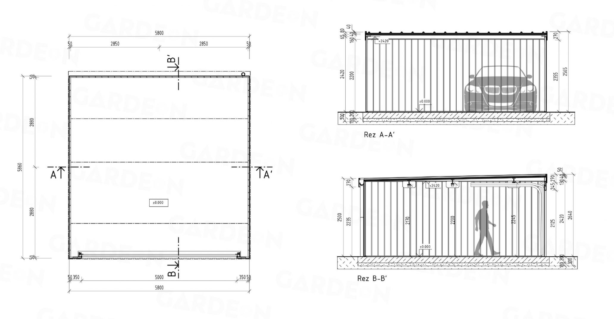 Rez garáže pre dve autá