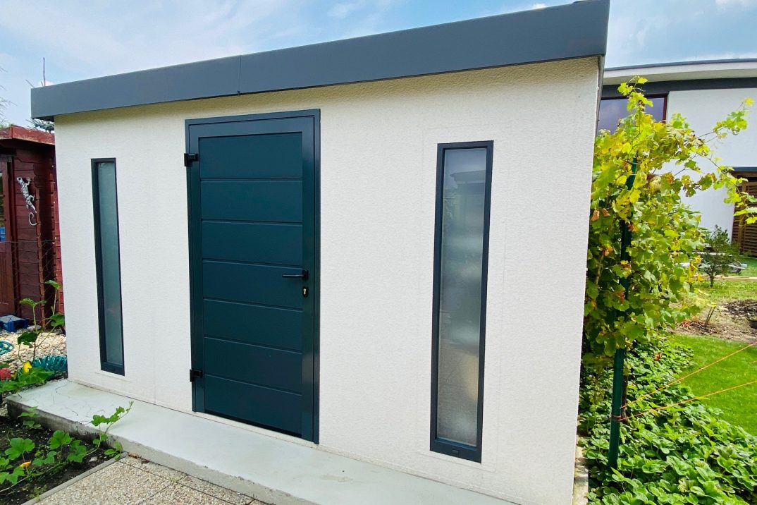 Záhradný domček GARDEON v bielej omietke