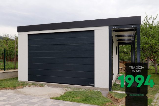 Garáž pre jedno auto s rovnou strechou