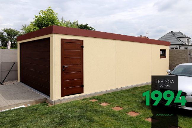 Žltá garáž pre dve autá