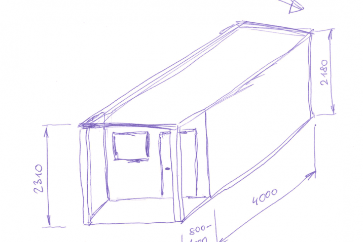 Nákres záhradného domčeku