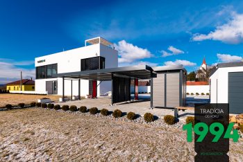 Prístrešok SIEBAU pre tri autá v showroome