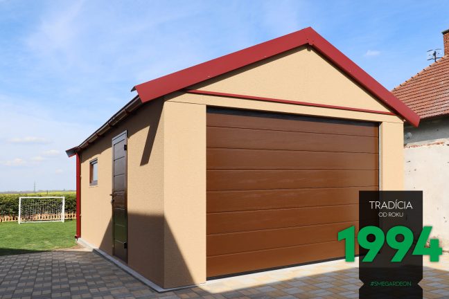 Garáž pre jedno auto so sedlovou strechou