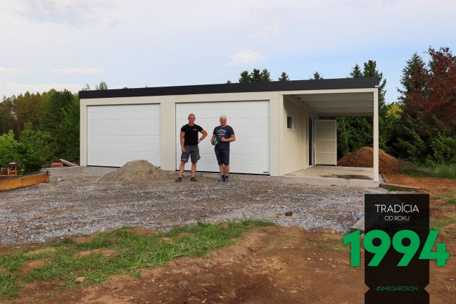 Dvojgaráž s prístreškom
