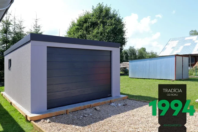 Garáž pre jedno auto s pultovou strechou