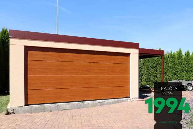 Garáž pre dve autá s prístreškom