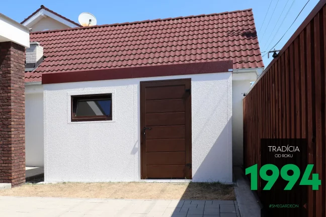 Záhradný domček s pultovou strechou