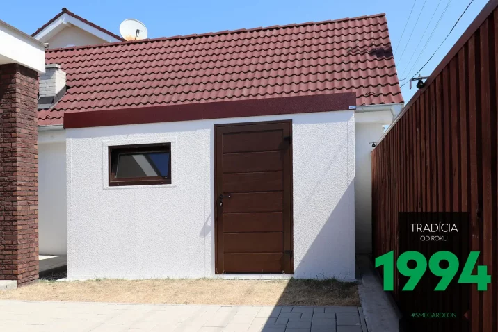 Záhradný domček s pultovou strechou