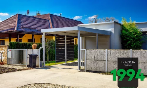 Prístrešok GARDEON pre dve autá s kovovými výplňami