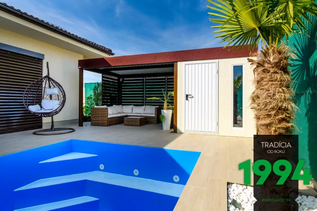 Domček s prístreškom a posedením