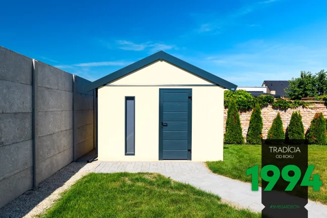 Domček s dverami a svetlom vpredu v antracite