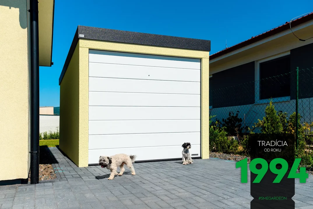 Psy pred garážou