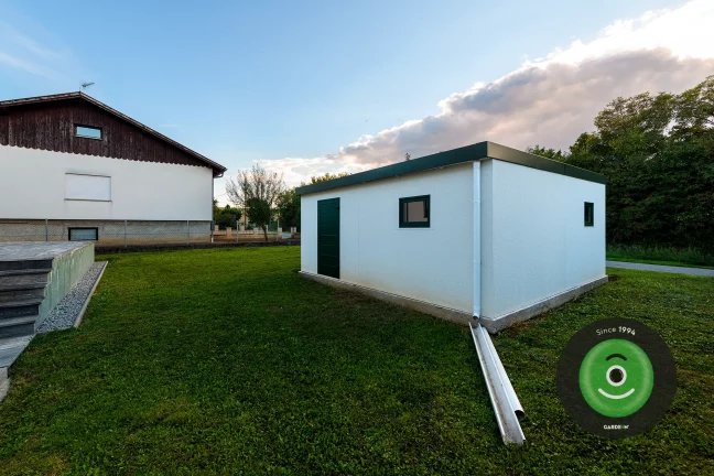 Odkvapový systém z garáže