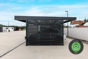 Prístrešok pre auto s dizajnovými bočnými výplňami v antracitovej farbe