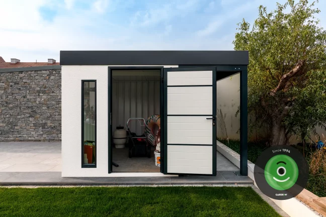 Otvorený záhradný domček s prístreškom