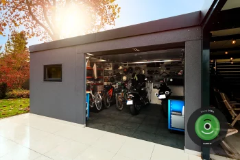 Interiér garáže Gardeon, motorky a bicykle