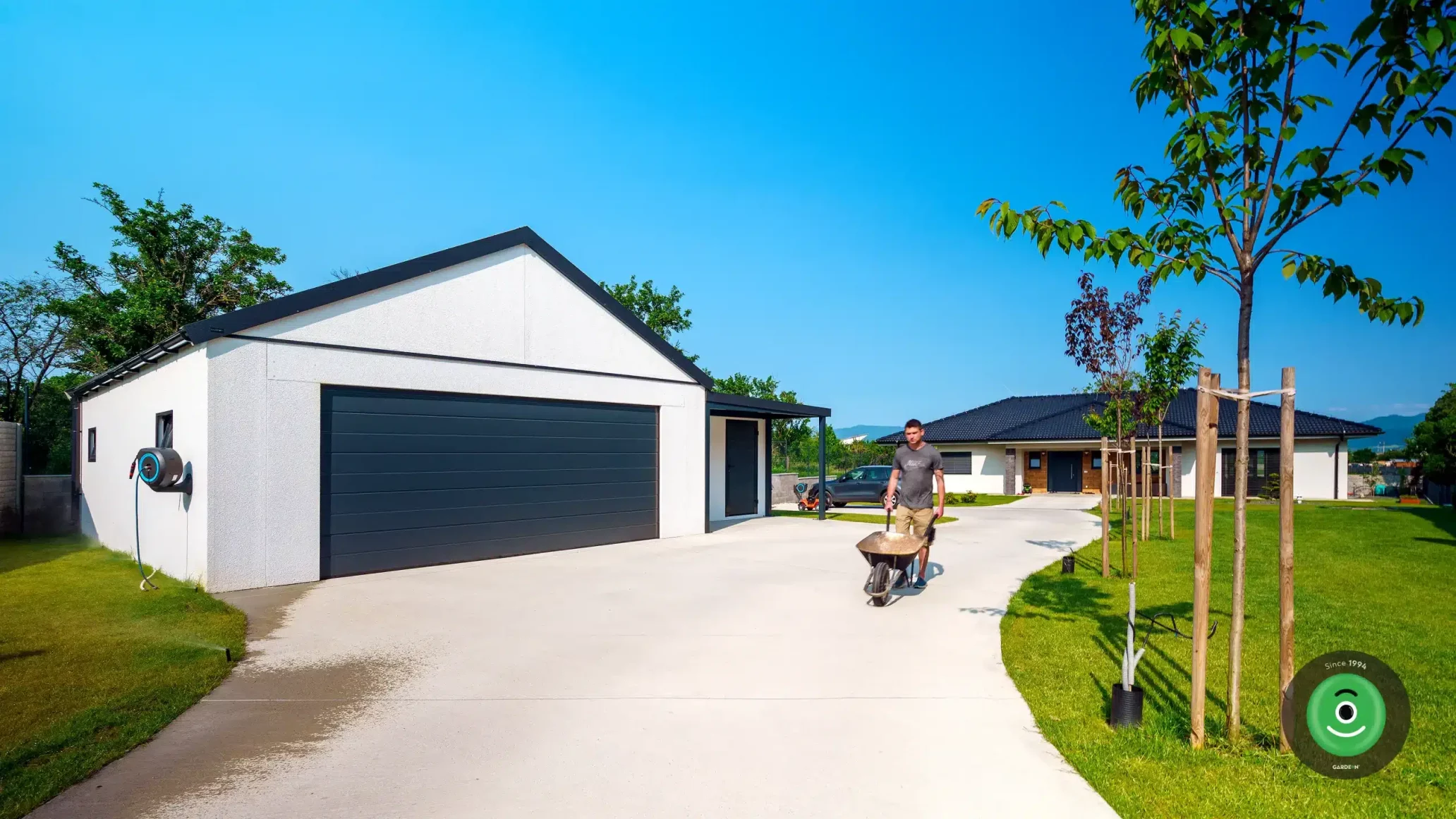 GARDEON dvojgaráž, záhradný domček a prístrešok antracit 2