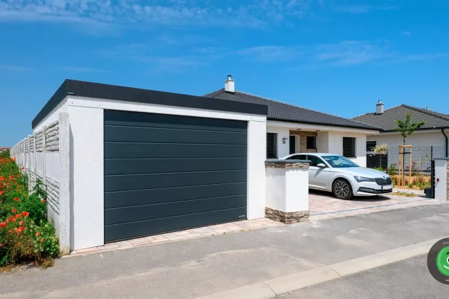 GARDEON garáž pre jedno auto s doplnkami antracit - garážová brána