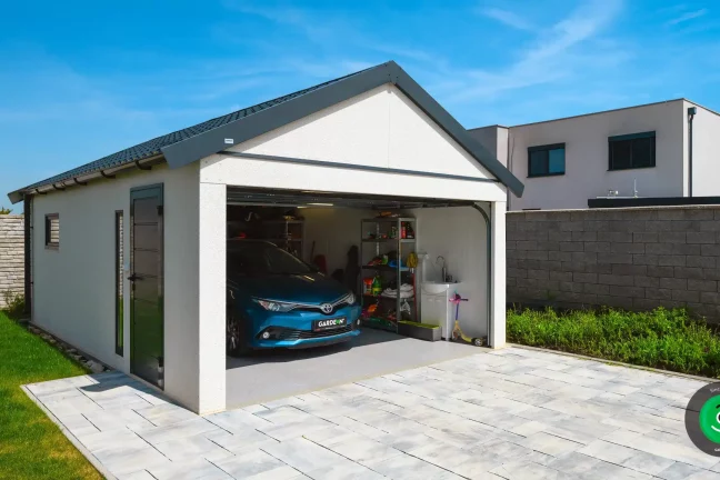 Sedlová strecha na gardeon garáži