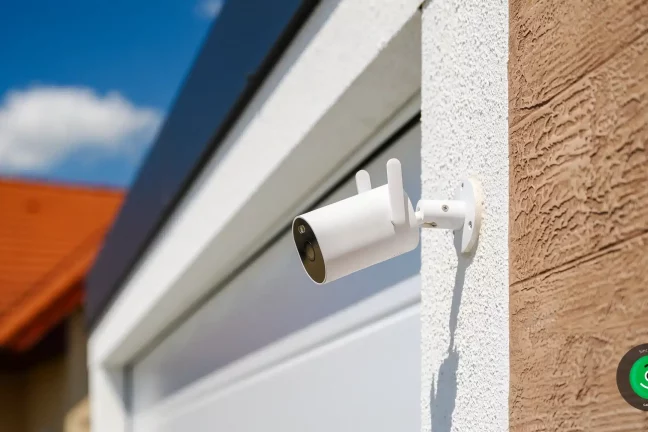 Detail na kamerový systém nainštalovaný na gardeon garáž