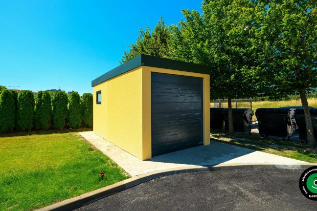 Praktická montovaná garáž využitá ako úložný priestor.